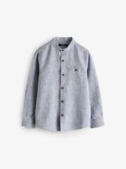 Рубашка льняная для мальчика Next E31-736, Синий