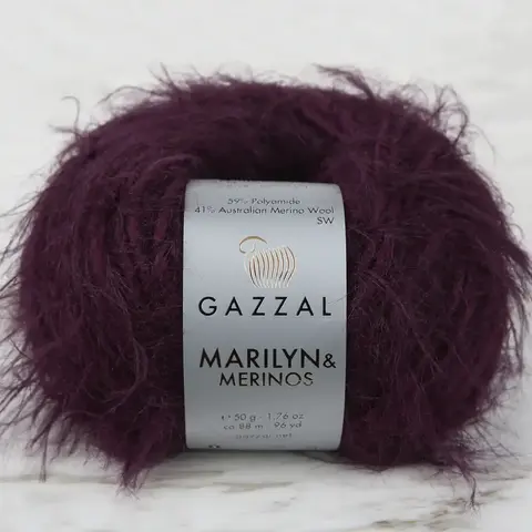 Пряжа Gazzal Marilyn & Merinos 8268 баклажан
