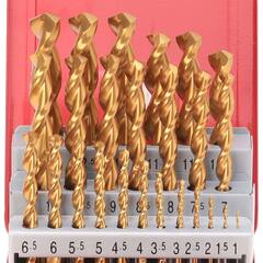 Набор сверл по металлу 1-13мм 25шт DIN338 HSS-G TiN 130° TL3000 (мет. кейс) Ruko 258215T(K)