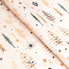 Упаковочная бумага глянцевая, Елочки и подарки, двухсторонняя, 0,7*1 м, 5 листов