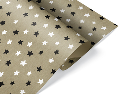 Упаковочная бумага крафт, Звезды, 40 г, 0,6*10 м