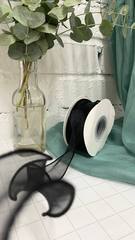 Лента органза с волнистым краем (4см*9,14м), Черный