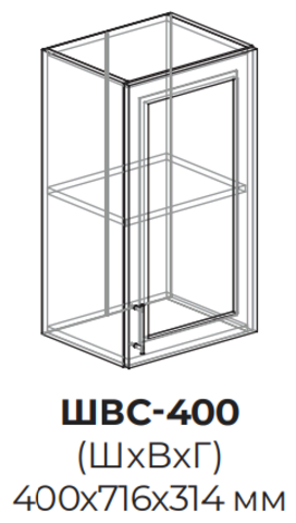Кухня Техно шкаф верхний стекло 400