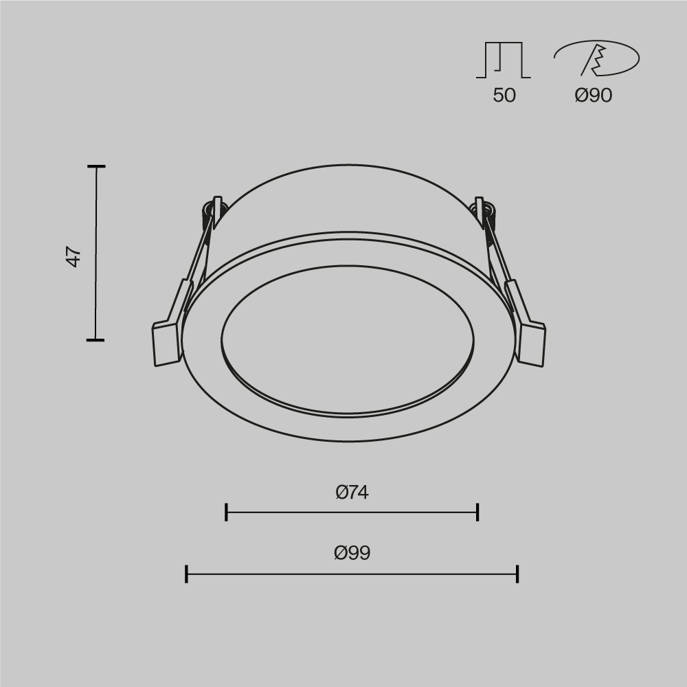 Встраиваемый светильник Maytoni Technical Downlight Orb DL130-GX53-W