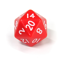 Красный двадцатигранный кубик (d20) для ролевых и настольных игр