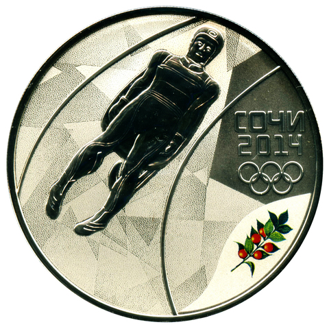 3 рубля. Санный спорт - Олимпийские зимние игры в Сочи. 2014 год