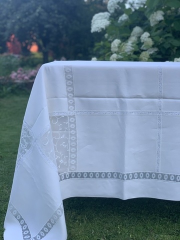 Скатерть 180x300 и 12 салфеток Palombella PM Elite молочные