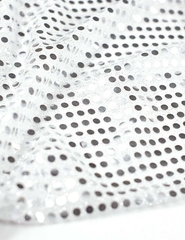 Трикотаж Пайетки, 61 гр/м2, 110 см, белый/серебро