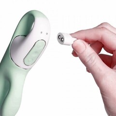 Вибратор-кролик Satisfyer Air Pump Bunny 5+, мятный