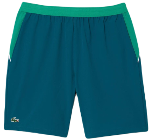 Шорты теннисные Lacoste SPORT x Novak Djokovic Colorblock Shorts - green/white