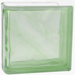Торцевой стеклоблок зеленый окраска в массе Vitrablok 19x19x8