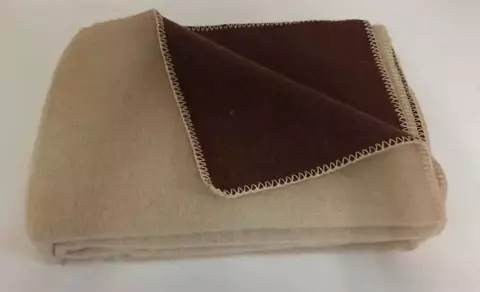 Одеяло двухстороннее цвет Бежево-коричневый из новозеландской шерсти KLIPPAN SAULE Латвия