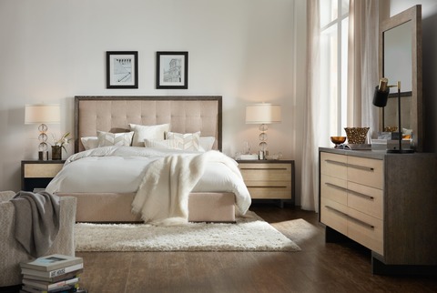 Hooker Furniture Bedroom Miramar Point Reyes Angelico King Upholstered Panel Bed