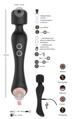 Черный вибромассажер с подогревом Cupa Warming Wand - 22,6 см. - 