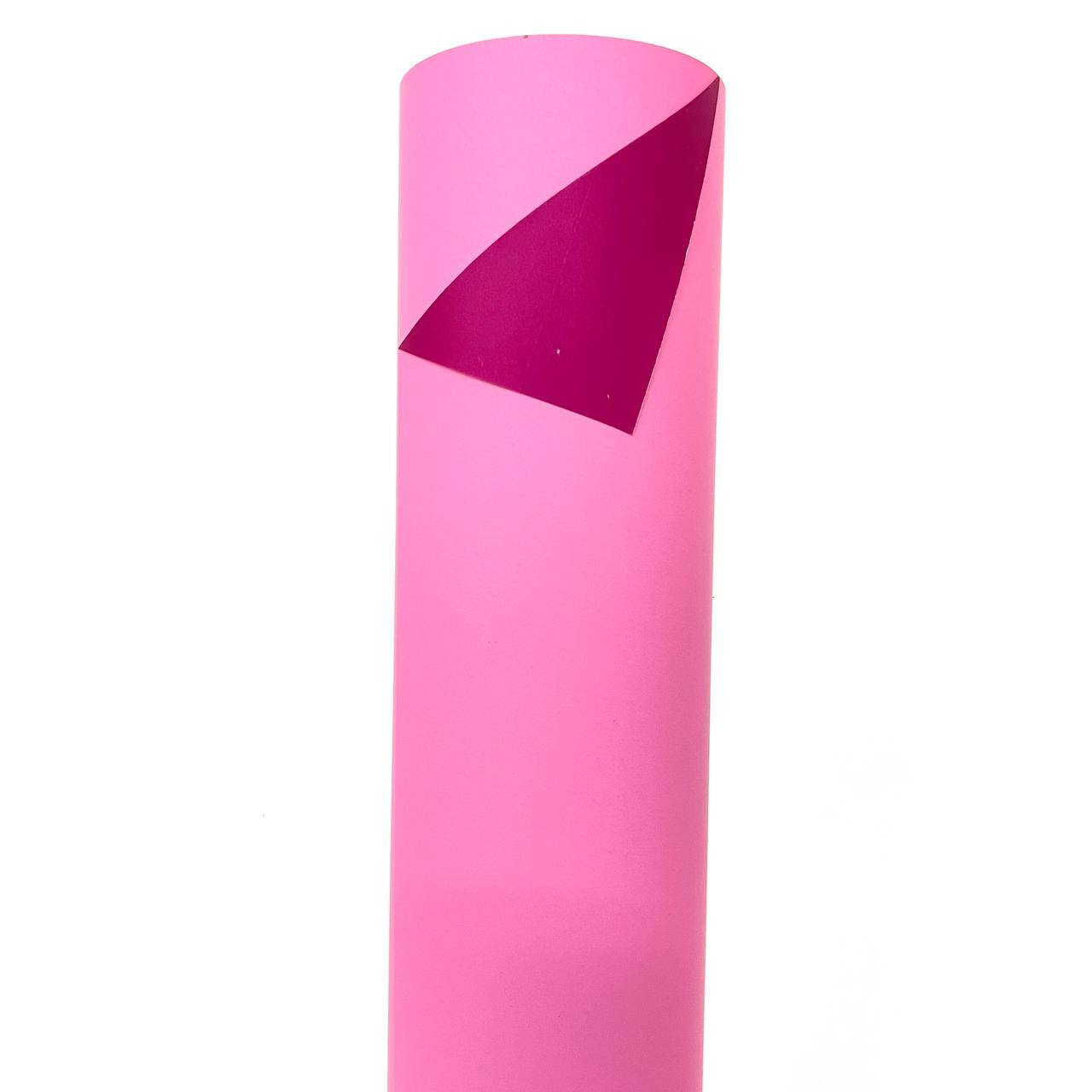 Упаковочная пленка/для цветов, Двухсторонняя матовая, Малиновый/Розовый, 65 мкм, 0,58*10 м