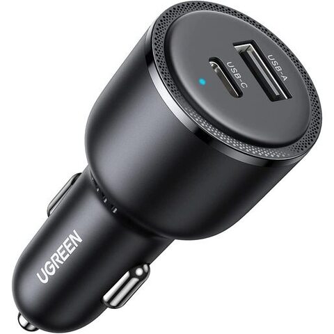 Автозарядка UGREEN USB-C PD + USB-A 63W Fast Car Charger CD239, черный