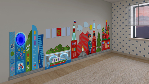 Декоративно-развивающая панель " Москва-река" с подсветкой