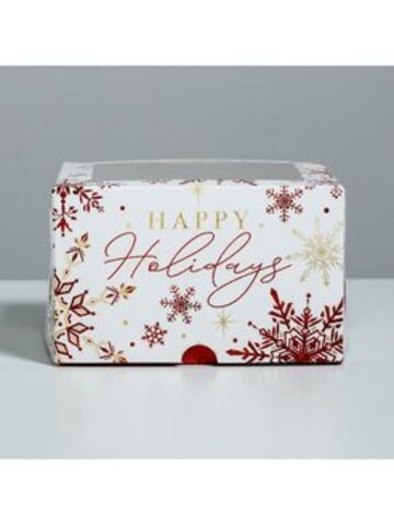 Коробка для капкейков «Let it snow»,  16 х 16 х 10 см
