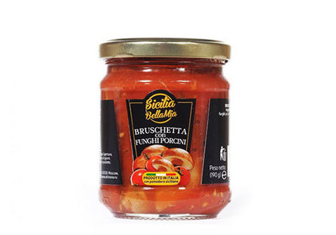 Брускетта из сицилийских помидор черри с белыми грибами, 190г