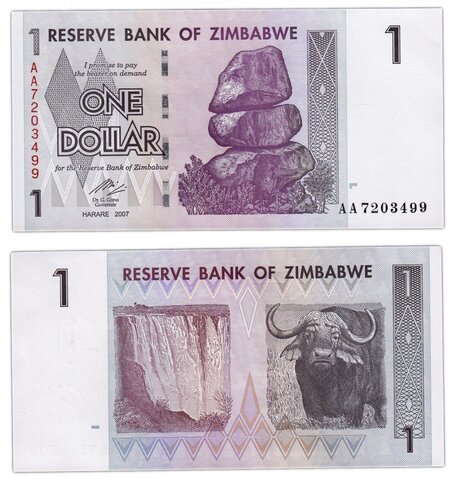 1 доллар зимбабве