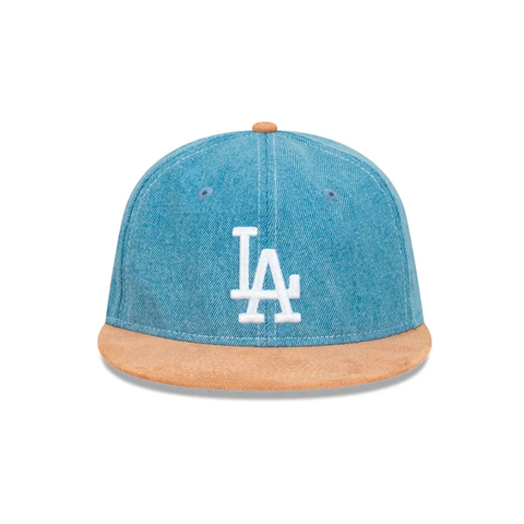 Кепки LA Dodgers Denim Suede Light Blue Retro Crown 9FIFTY Snapback Adjustable Cap