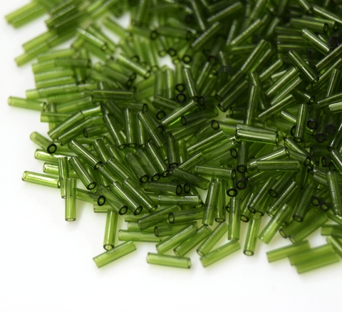 Стеклярус 6мм Миюки, 0158 Transparent Olive