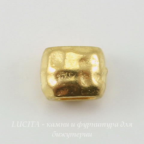 Бусина для шнура 4х2 мм TierraCast 7х5х5 мм (цвет-золото) ()
