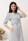 Комплект для беременных и кормящих с халатом и сорочкой 10651 серый