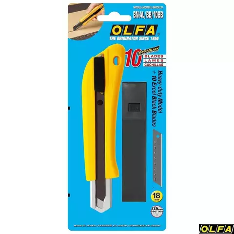 OLFA с выдвижным лезвием, с автофиксатором, 18 мм, Нож (OL-BN-AL/BB/10BB)