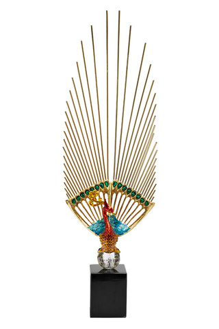 Статуэтка 20x9x66см Garda Decor Жар-птица с золотым хвостом 55RD6932