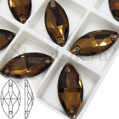Купите стразы пришивные Navette Smoked Topaz оптом в Москве