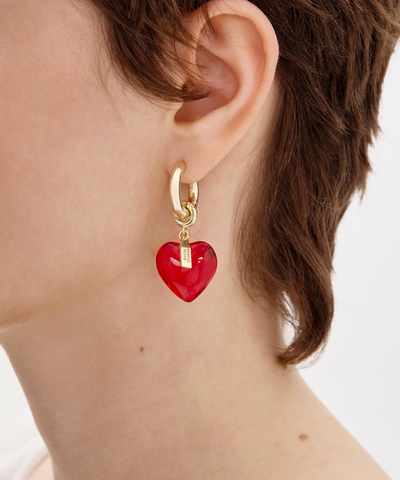 Серьги Sweetheart Mini Gold-Red