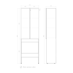 Шкаф комбинированный Wing 640 под стиральную машину дуб золотой