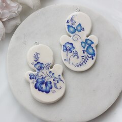 Подвеска Неваляшка, гжель, 50*32 мм, S014