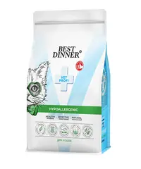 Best Dinner et Profi Hypoallergenic диетический сухой корм для кошек при пищевой аллергии 400 гр