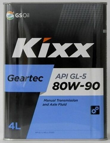 Масло трансмиссионное KIXX Geartec GL-5 80W-90 (E) 4L