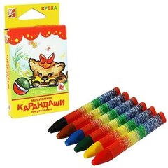 
          Мелки восковые на масляной основе Луч 6 цв., "Кроха", трехгранные, диаметр 12 мм, картонная упаковка, европодвес