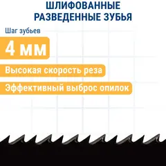 Пилки для лобзика по дереву, ДСП ПРАКТИКА тип T144D 100 х 75 мм, грубый рез, HCS (2шт.) (034-519)