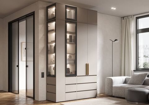 Норд Шкаф Композиция № 1 (без подсветки) Кашемир (золото)