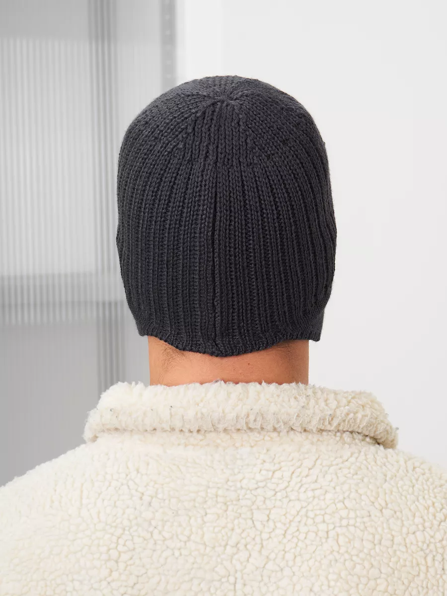 Шапка ушанка зимняя вязаная на флисе