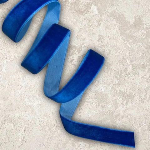 лента бархатная 1,5см синий 70 (1метр)