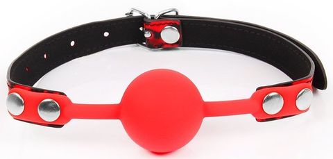 Красный кляп-шарик с черным регулируемым ремешком - Notabu NOTABU NTB-80537
