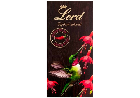 Горький шоколад  с перцем чили "Lord", 100г