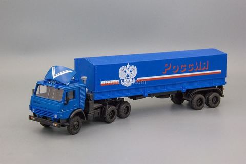 KAMAZ-5410 semitrailer with tarpaulin Russia metal spoiler blue Elecon 1:43