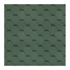 Черепица гибкая однослойн. Технониколь ШИНГЛАС КЛАССИК КАДРИЛЬ нефрит (зеленый) (уп/3 м²)