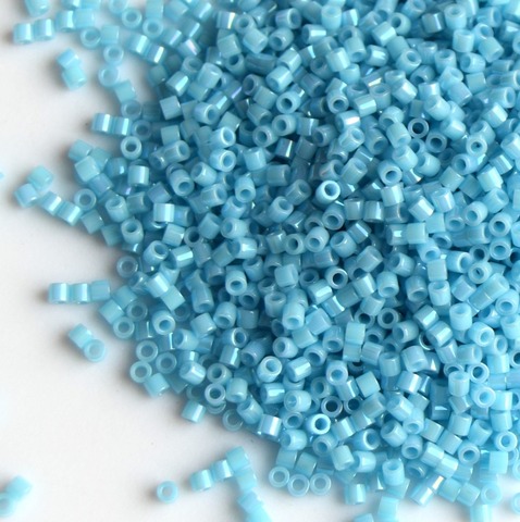 DBS-0215 Бисер цилиндрический Миюки делика 15/0 /Miyuki delica 15/0 Opaque Sky Blue Luster