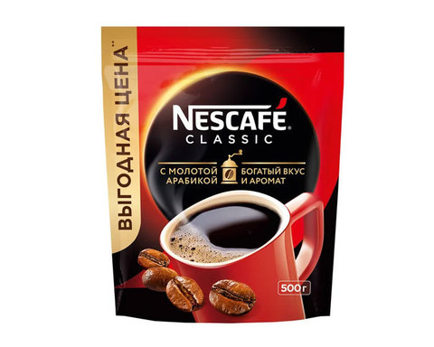 купить Кофе растворимый Nescafe Classic с добавлением молотой арабики, 500 г