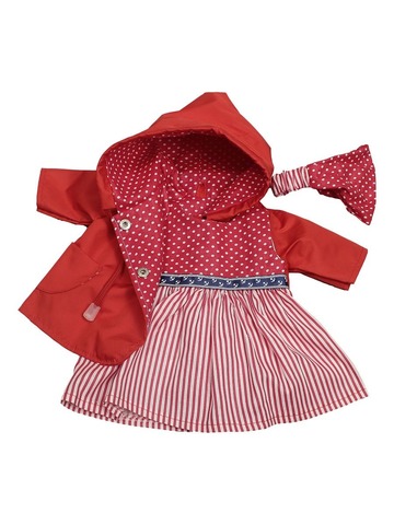 Комплект с плащом - Красный. Одежда для кукол, пупсов и мягких игрушек.