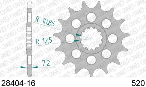 28404-16 звезда передняя (ведущая) стальная , 520, AFAM ()