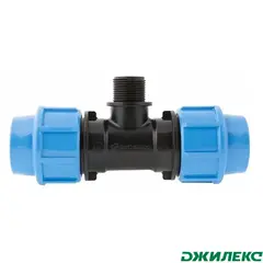 Тройник ПНД Джилекс комбинированный с наружной трубной резьбой 32х3/4 Пх32